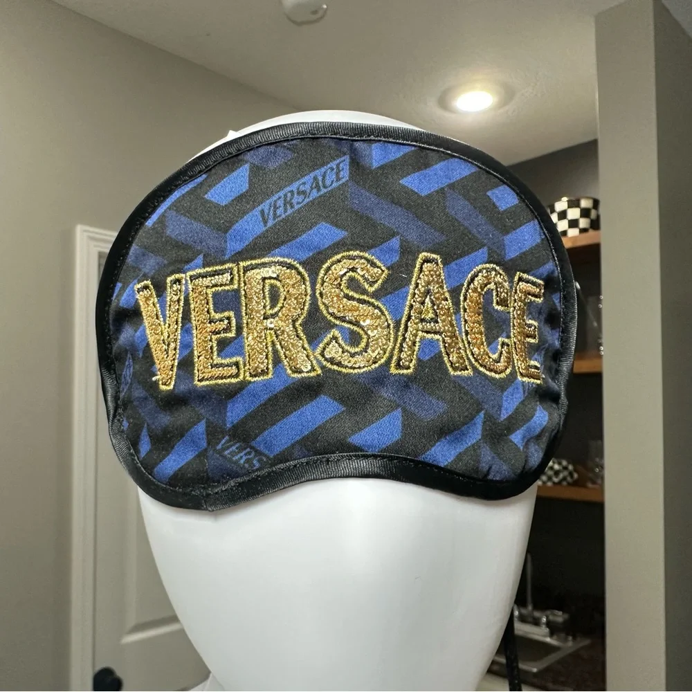 NWT Versace Sequin Logo Fabric Face Mask